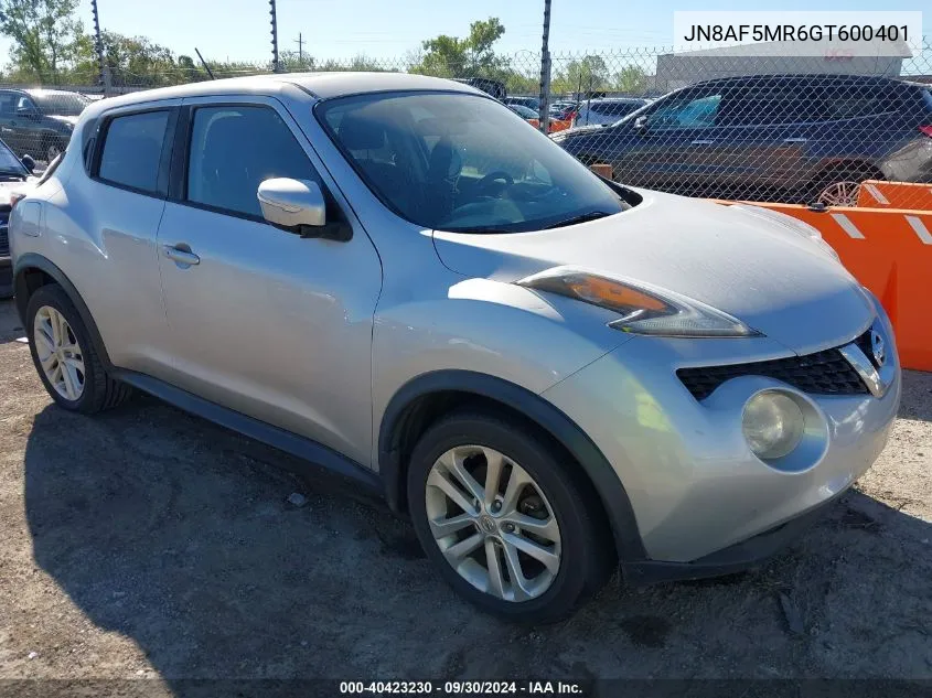 2016 Nissan Juke Sv VIN: JN8AF5MR6GT600401 Lot: 40423230