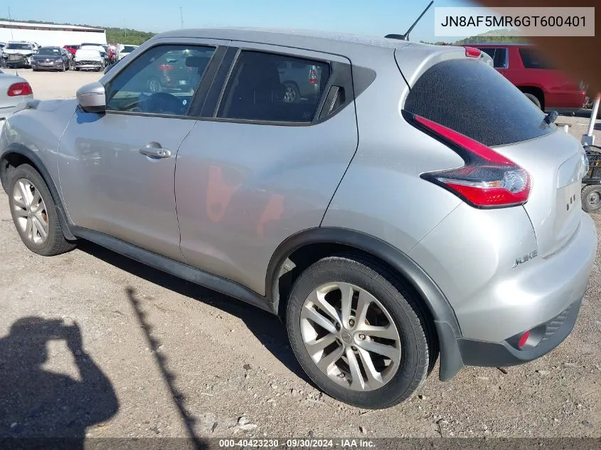 JN8AF5MR6GT600401 2016 Nissan Juke Sv