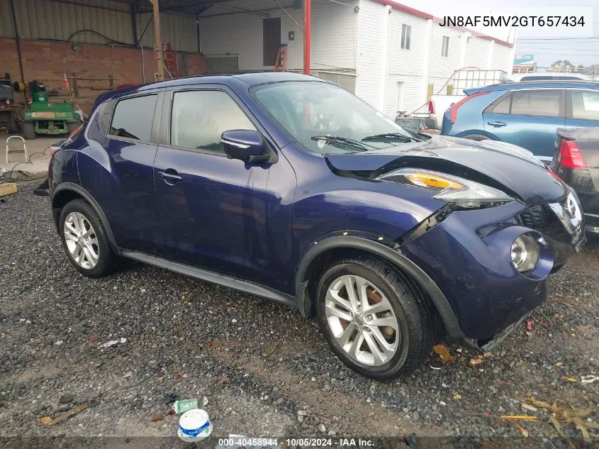 2016 Nissan Juke Sl VIN: JN8AF5MV2GT657434 Lot: 40458944