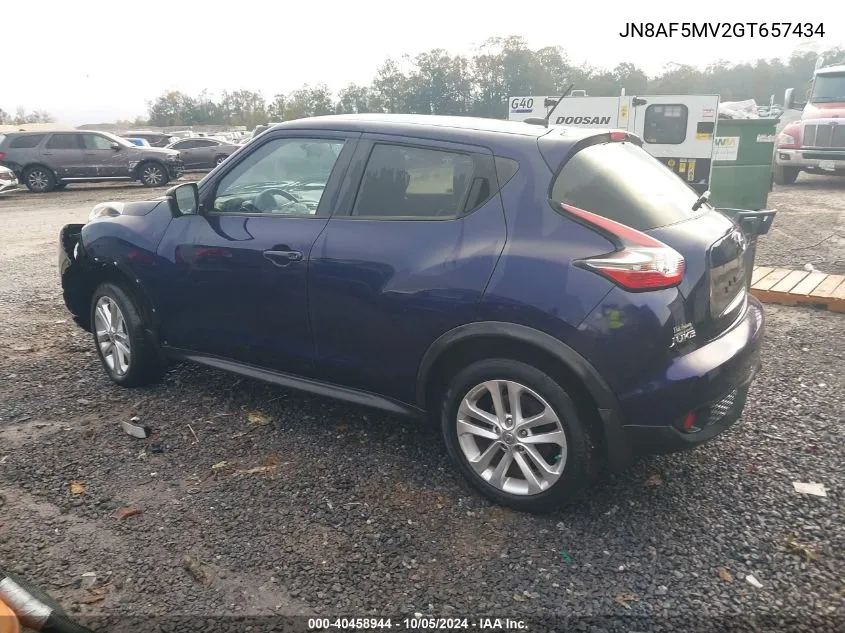 2016 Nissan Juke Sl VIN: JN8AF5MV2GT657434 Lot: 40458944