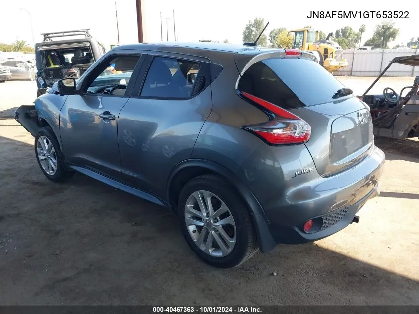 JN8AF5MV1GT653522 2016 Nissan Juke S/Sv/Sl/Nismo