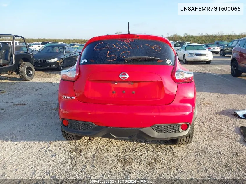 JN8AF5MR7GT600066 2016 Nissan Juke Nismo/S/Sl/Sv