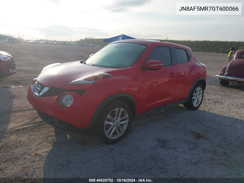 2016 Nissan Juke Nismo/S/Sl/Sv VIN: JN8AF5MR7GT600066 Lot: 40528752