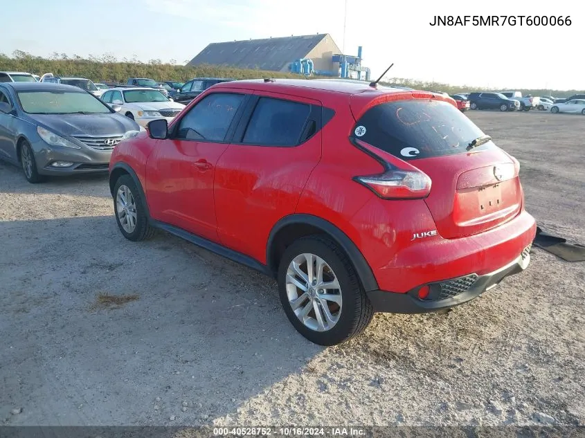 JN8AF5MR7GT600066 2016 Nissan Juke Nismo/S/Sl/Sv