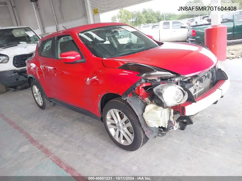 2016 Nissan Juke Nismo/S/Sl/Sv VIN: JN8AF5MR7GT604408 Lot: 40551231