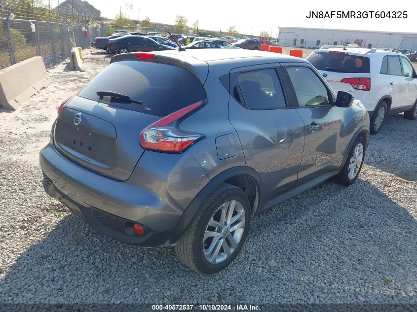 2016 Nissan Juke Nismo/S/Sl/Sv VIN: JN8AF5MR3GT604325 Lot: 40572537