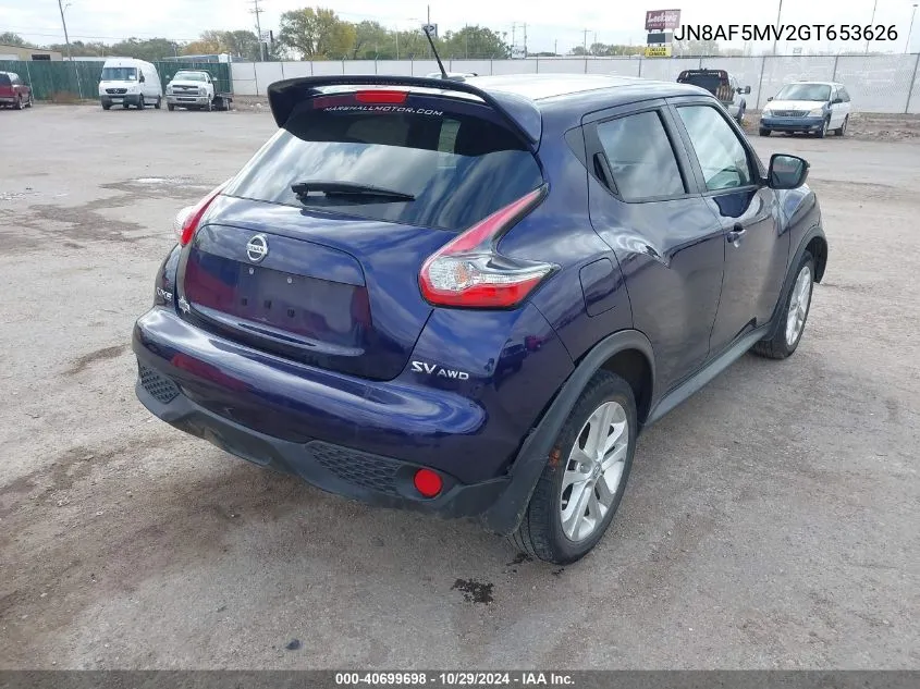 JN8AF5MV2GT653626 2016 Nissan Juke Sv