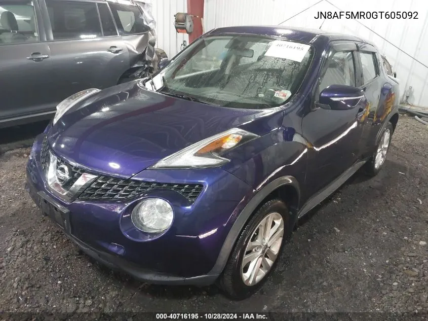 2016 Nissan Juke S VIN: JN8AF5MR0GT605092 Lot: 40716195