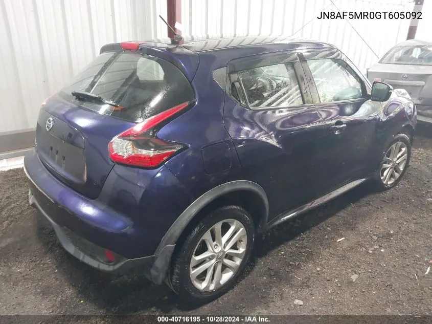 2016 Nissan Juke S VIN: JN8AF5MR0GT605092 Lot: 40716195