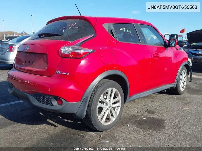 2016 Nissan Juke Sv VIN: JN8AF5MV8GT656563 Lot: 40790163