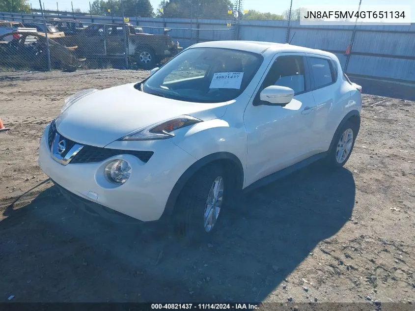 2016 Nissan Juke Sl VIN: JN8AF5MV4GT651134 Lot: 40821437