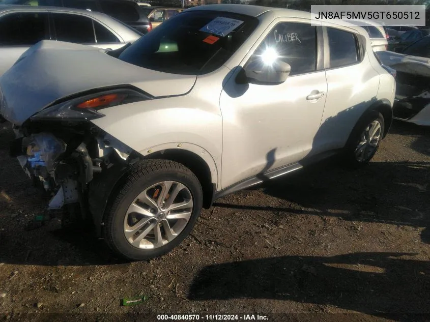 2016 Nissan Juke S VIN: JN8AF5MV5GT650512 Lot: 40840570