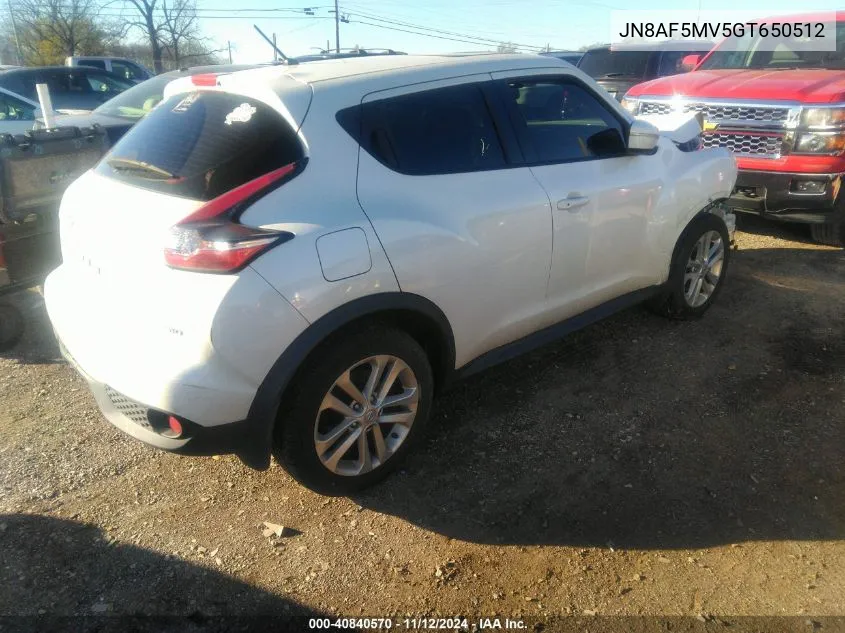 2016 Nissan Juke S VIN: JN8AF5MV5GT650512 Lot: 40840570