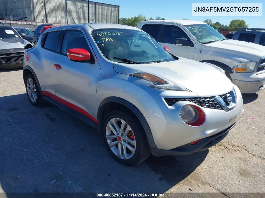 2016 Nissan Juke Nismo/S/Sl/Sv VIN: JN8AF5MV2GT657255 Lot: 40852187