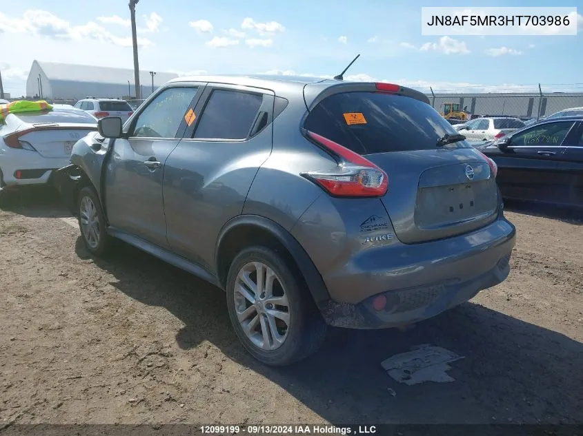 2017 Nissan Juke VIN: JN8AF5MR3HT703986 Lot: 12099199