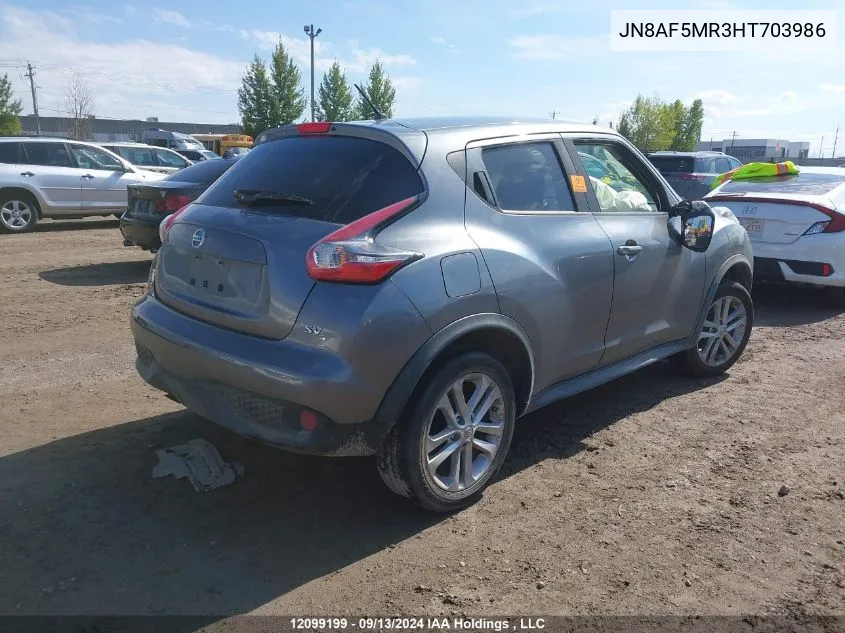 2017 Nissan Juke VIN: JN8AF5MR3HT703986 Lot: 12099199