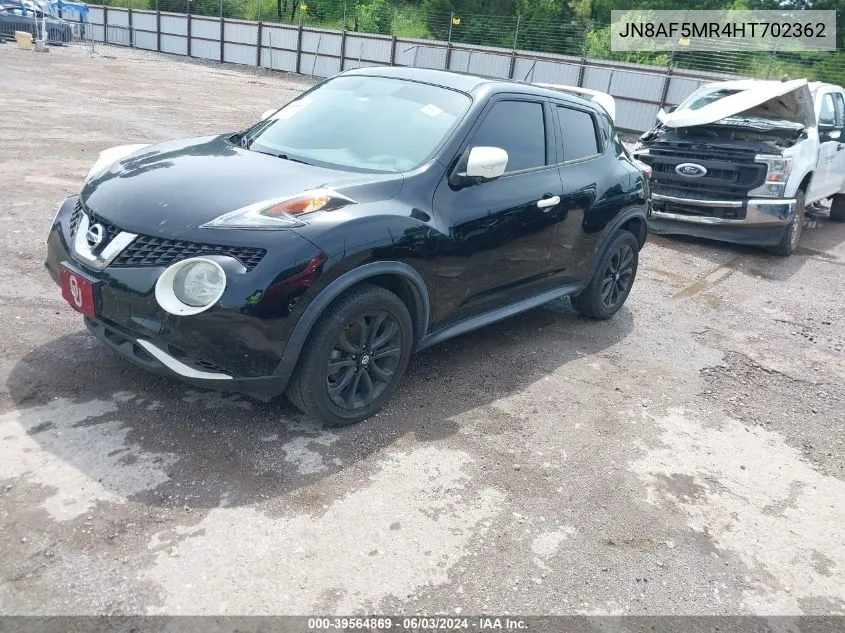 2017 Nissan Juke Sv VIN: JN8AF5MR4HT702362 Lot: 39564869