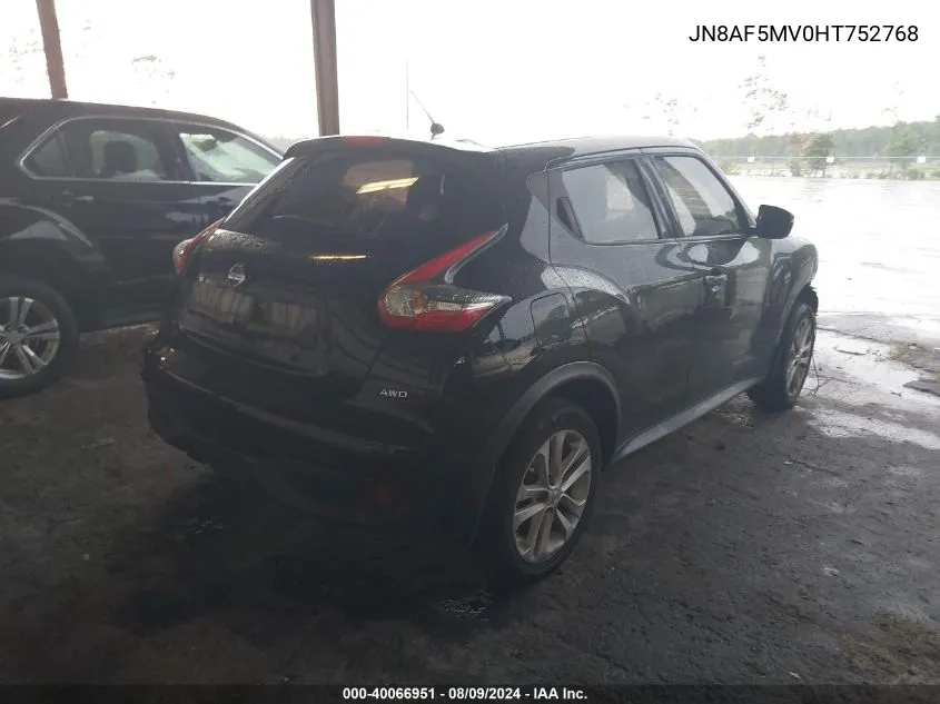 2017 Nissan Juke S VIN: JN8AF5MV0HT752768 Lot: 40066951