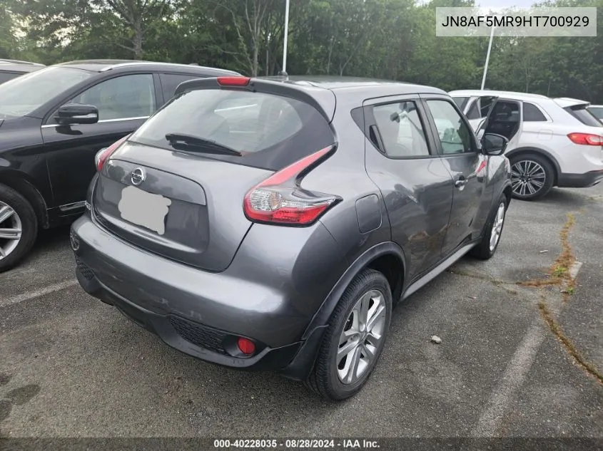 2017 Nissan Juke VIN: JN8AF5MR9HT700929 Lot: 40228035