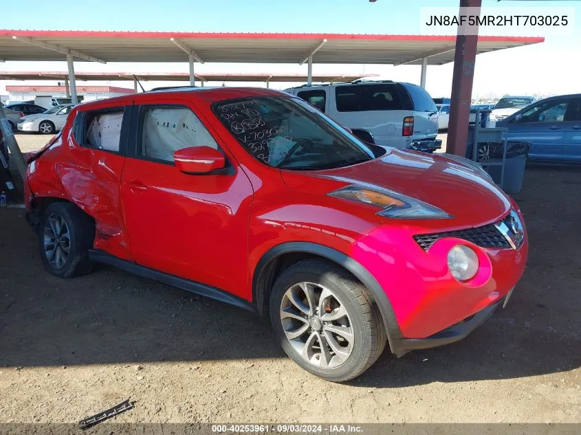 2017 Nissan Juke Sv VIN: JN8AF5MR2HT703025 Lot: 40253961