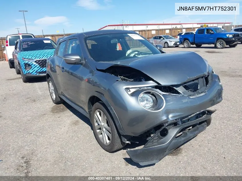 2017 Nissan Juke S VIN: JN8AF5MV7HT752301 Lot: 40307401