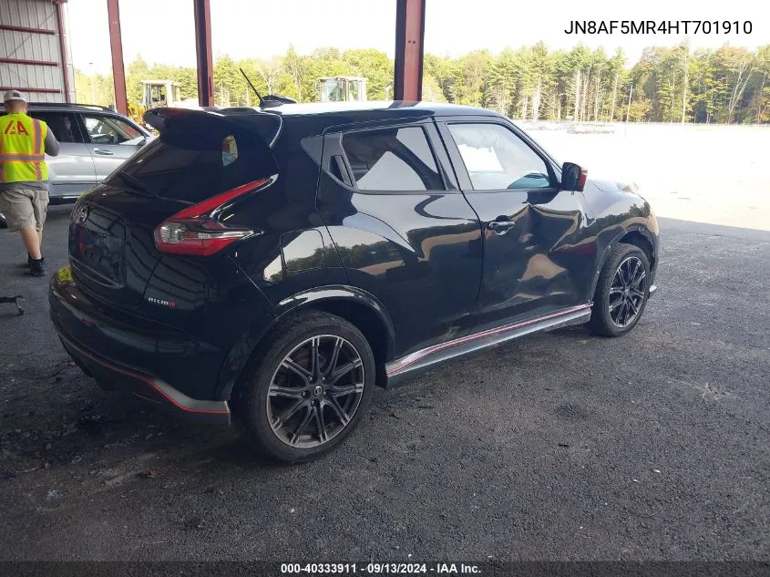 2017 Nissan Juke Nismo VIN: JN8AF5MR4HT701910 Lot: 40333911