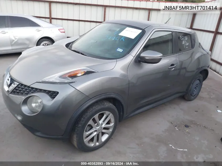 2017 Nissan Juke S/Sv/Sl/Nismo VIN: JN8AF5MR3HT701414 Lot: 40352593