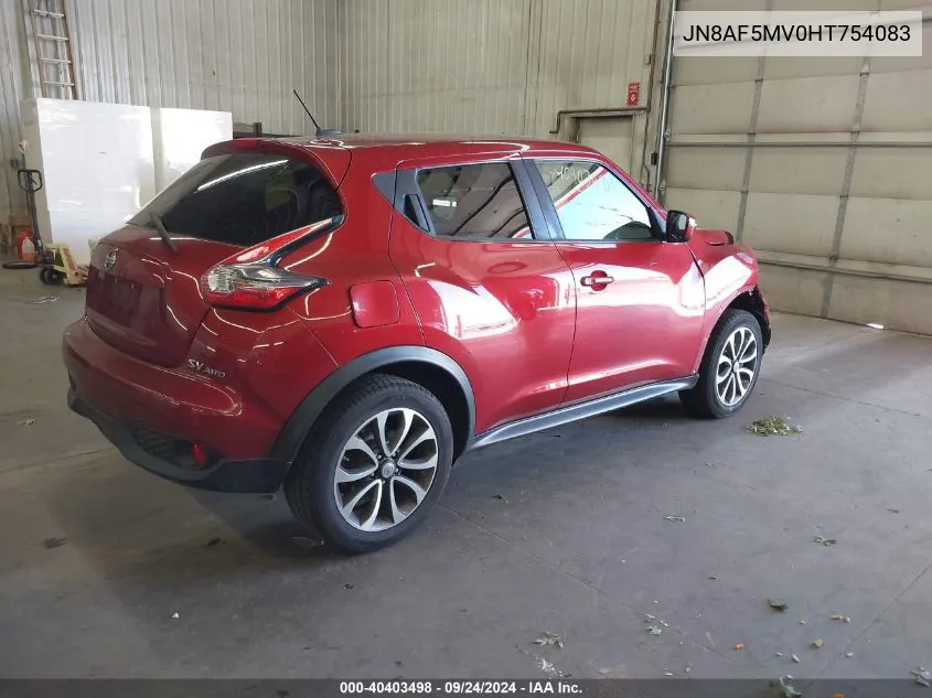 2017 Nissan Juke Sv VIN: JN8AF5MV0HT754083 Lot: 40403498