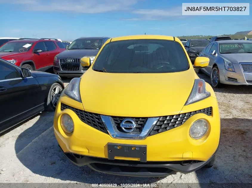 2017 Nissan Juke S/Sv/Sl/Nismo VIN: JN8AF5MR5HT703827 Lot: 40506829