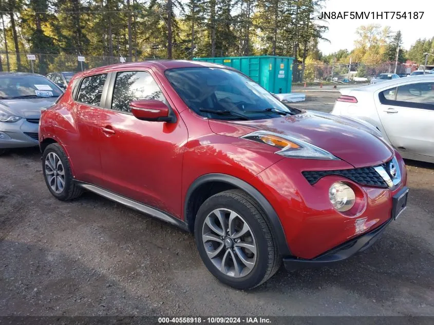 2017 Nissan Juke Sv VIN: JN8AF5MV1HT754187 Lot: 40558918