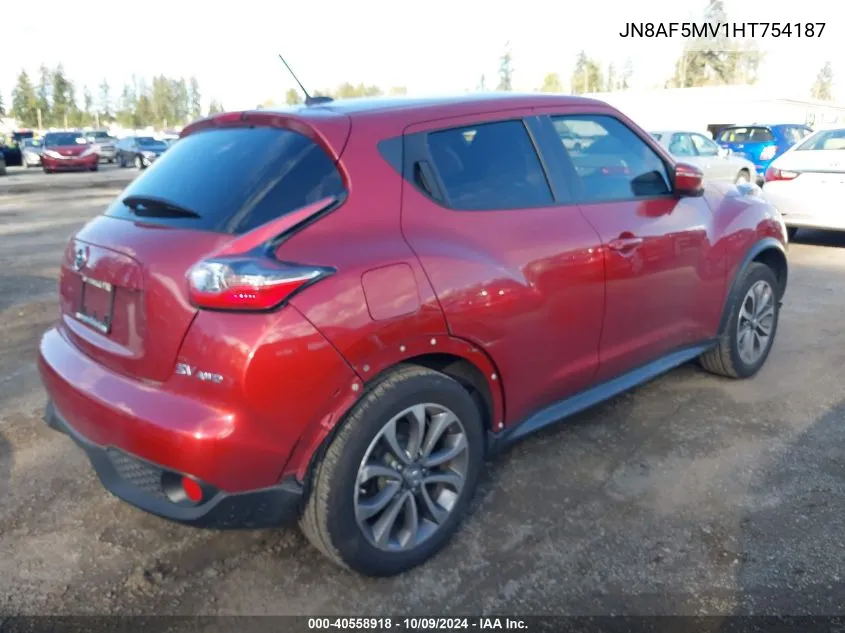 2017 Nissan Juke Sv VIN: JN8AF5MV1HT754187 Lot: 40558918