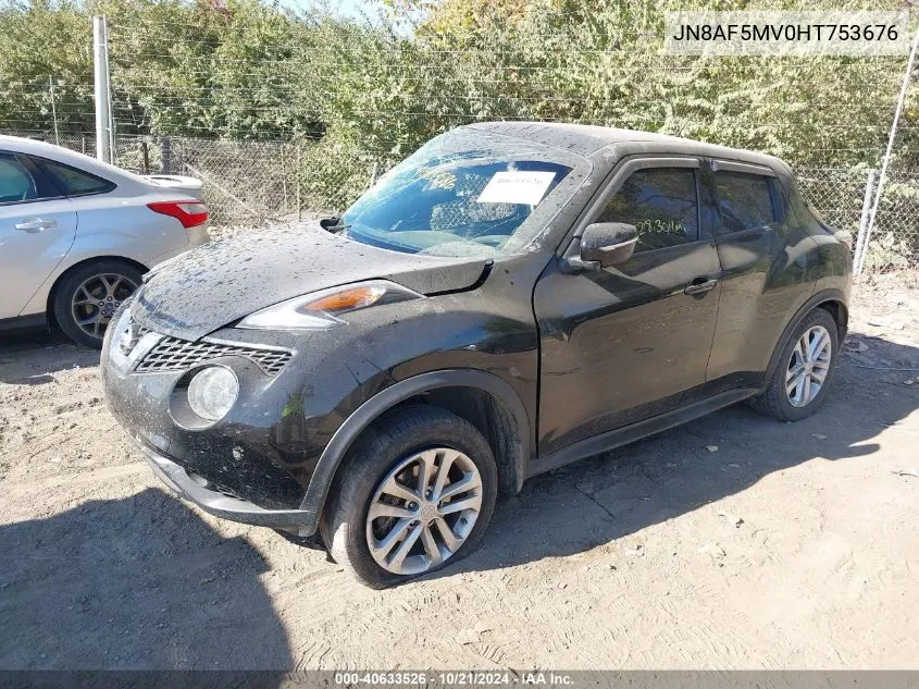 2017 Nissan Juke S/Sv/Sl/Nismo VIN: JN8AF5MV0HT753676 Lot: 40633526