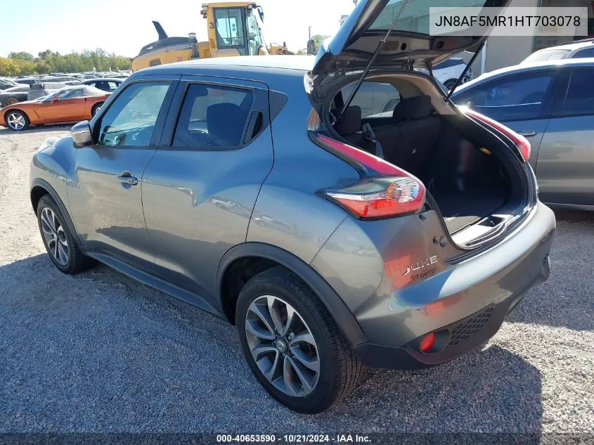 2017 Nissan Juke S/Sv/Sl/Nismo VIN: JN8AF5MR1HT703078 Lot: 40653590