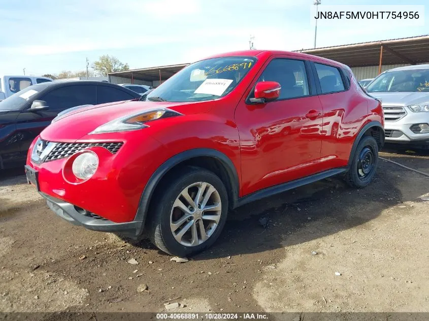 2017 Nissan Juke S VIN: JN8AF5MV0HT754956 Lot: 40668891