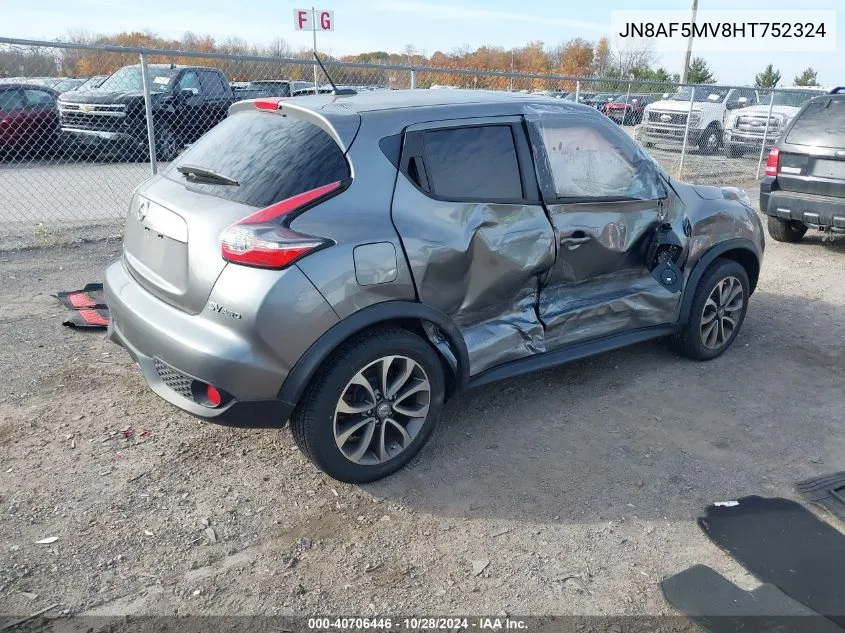 2017 Nissan Juke Sv VIN: JN8AF5MV8HT752324 Lot: 40706446