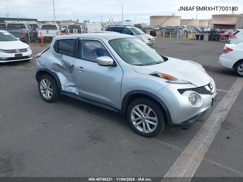 2017 Nissan Juke S VIN: JN8AF5MRXHT700180 Lot: 40768221