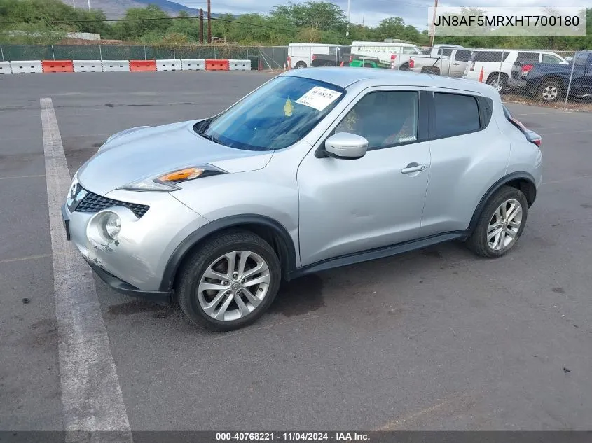 2017 Nissan Juke S VIN: JN8AF5MRXHT700180 Lot: 40768221