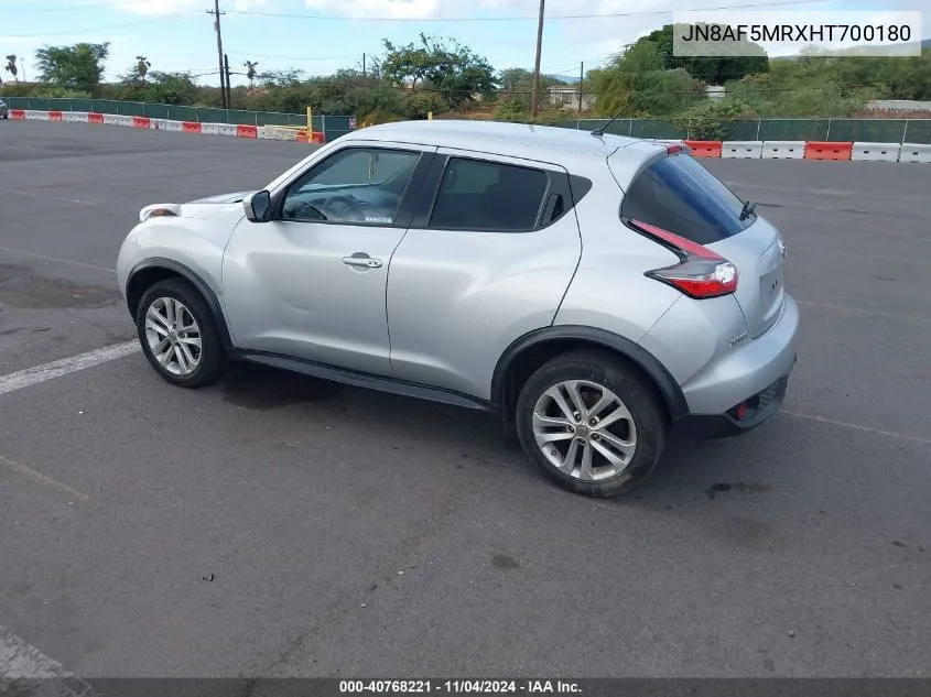 2017 Nissan Juke S VIN: JN8AF5MRXHT700180 Lot: 40768221