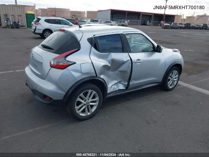 2017 Nissan Juke S VIN: JN8AF5MRXHT700180 Lot: 40768221