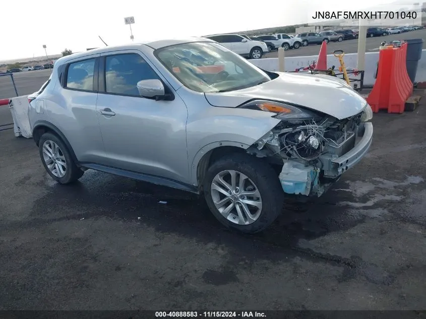 2017 Nissan Juke S VIN: JN8AF5MRXHT701040 Lot: 40888583