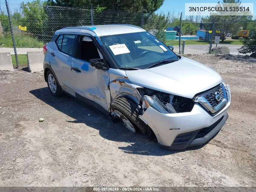 2018 Nissan Kicks S VIN: 3N1CP5CU3JL535514 Lot: 39736249