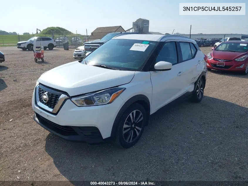 2018 Nissan Kicks Sv VIN: 3N1CP5CU4JL545257 Lot: 40043273