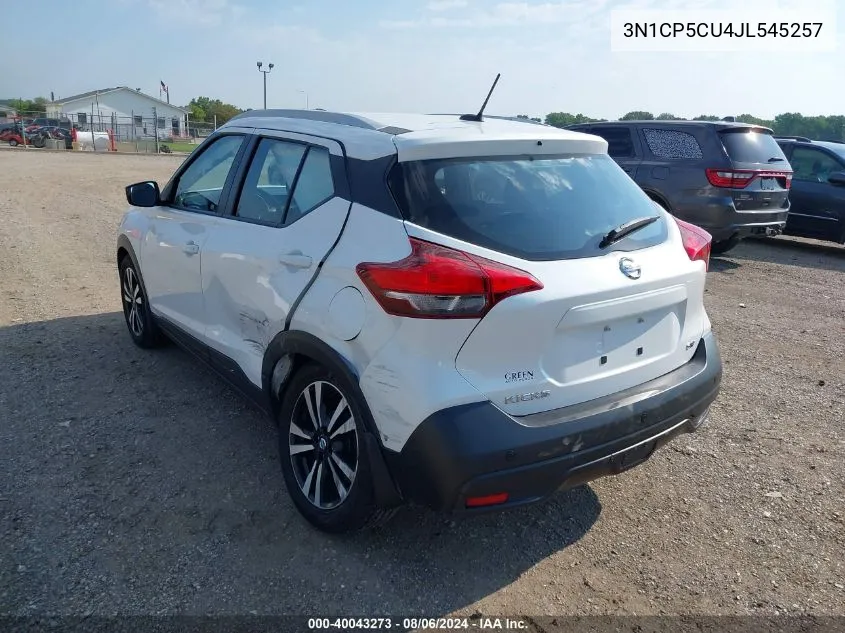 2018 Nissan Kicks Sv VIN: 3N1CP5CU4JL545257 Lot: 40043273