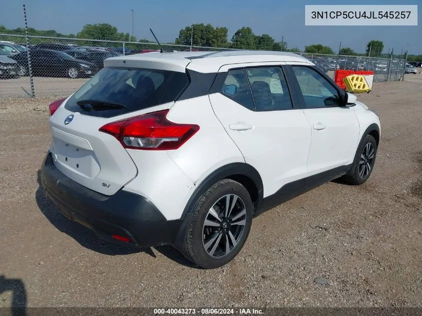 2018 Nissan Kicks Sv VIN: 3N1CP5CU4JL545257 Lot: 40043273