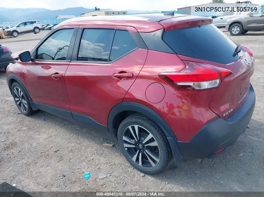 2018 Nissan Kicks Sv VIN: 3N1CP5CU7JL505769 Lot: 40043310