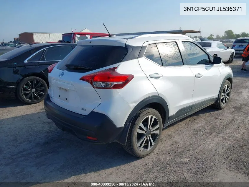 2018 Nissan Kicks Sv VIN: 3N1CP5CU1JL536371 Lot: 40099250