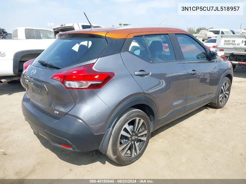 2018 Nissan Kicks Sv VIN: 3N1CP5CU7JL518957 Lot: 40180845