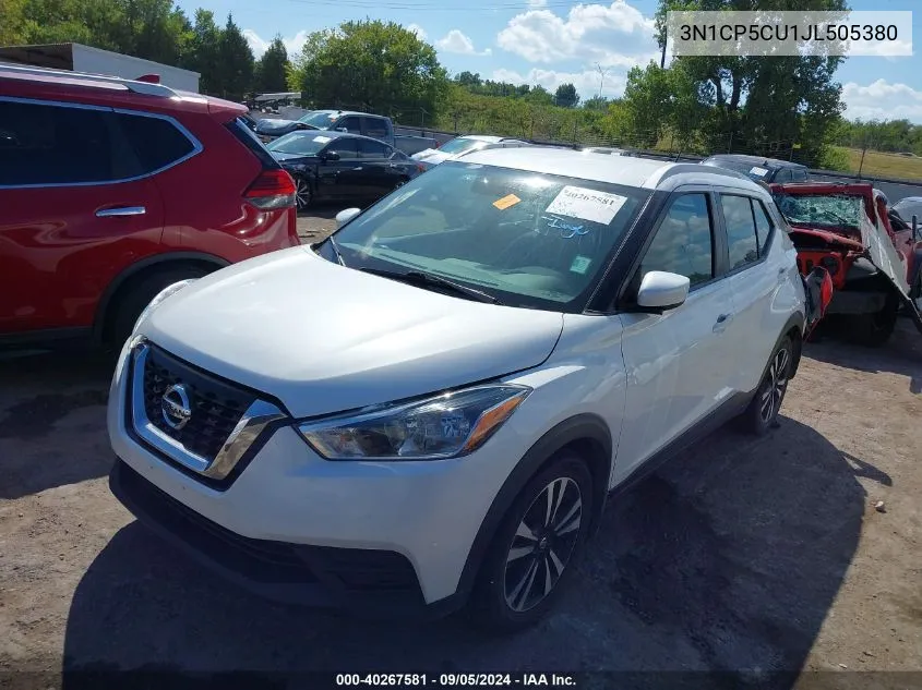 2018 Nissan Kicks Sv VIN: 3N1CP5CU1JL505380 Lot: 40267581