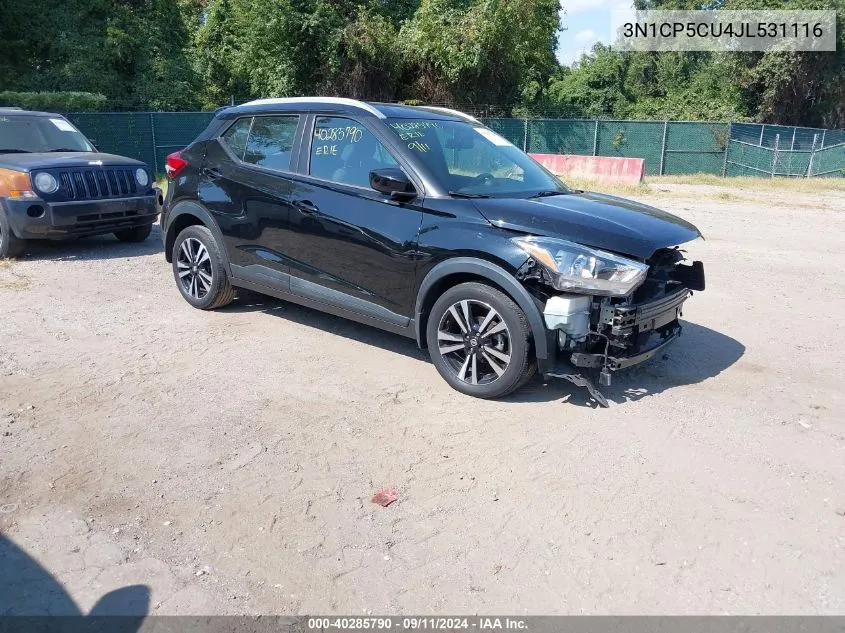 2018 Nissan Kicks Sv VIN: 3N1CP5CU4JL531116 Lot: 40285790