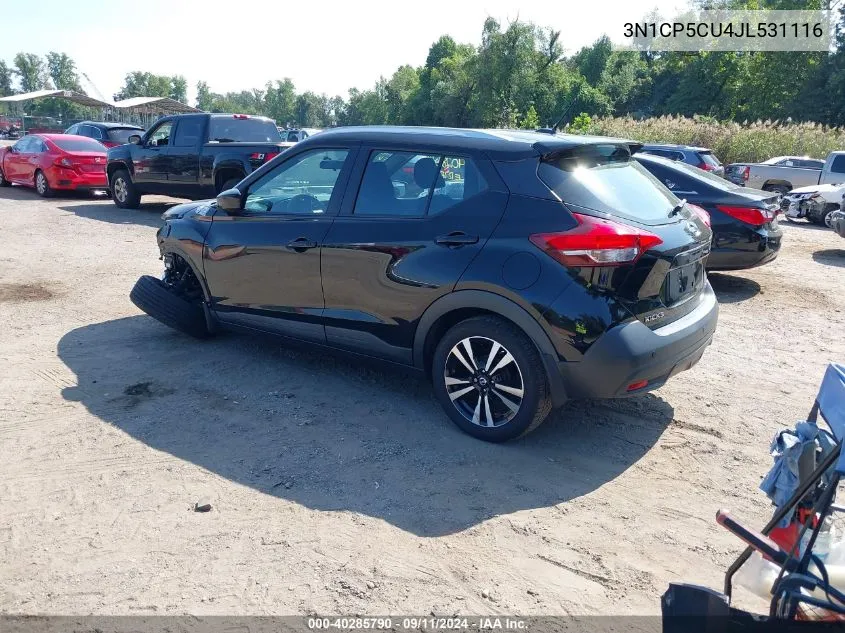 2018 Nissan Kicks Sv VIN: 3N1CP5CU4JL531116 Lot: 40285790